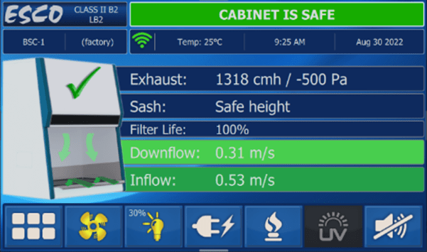 LB2%20G4%20Homescreen min - Esco Labculture G4 Class II Type B2 (Total Exhaust) Biological Safety Cabinet