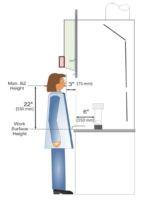 Mannequin and ejector positions.