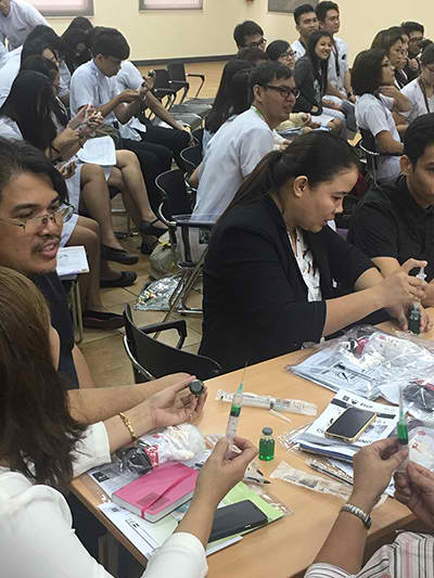 Some seminar attendees actively participating in the simple pharmacy compounding workshop prepared by Esco. Some seminar attendees actively participating in the simple pharmacy compounding workshop prepared by Esco.