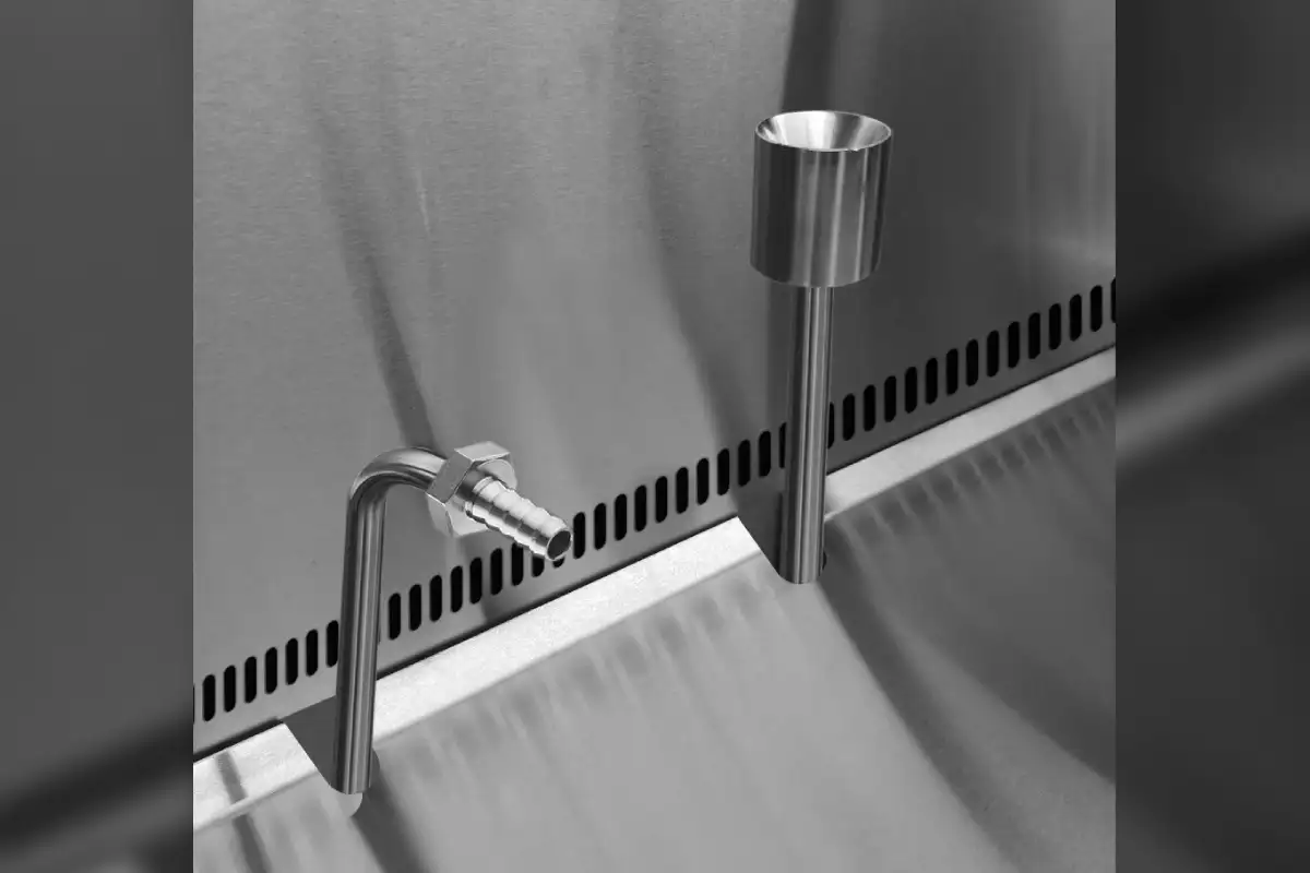 Close-up of Sampling Ports Inside Biosafety Cabinet