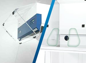 double hinged with arm min - Esco Powdermax™ Fume Hood