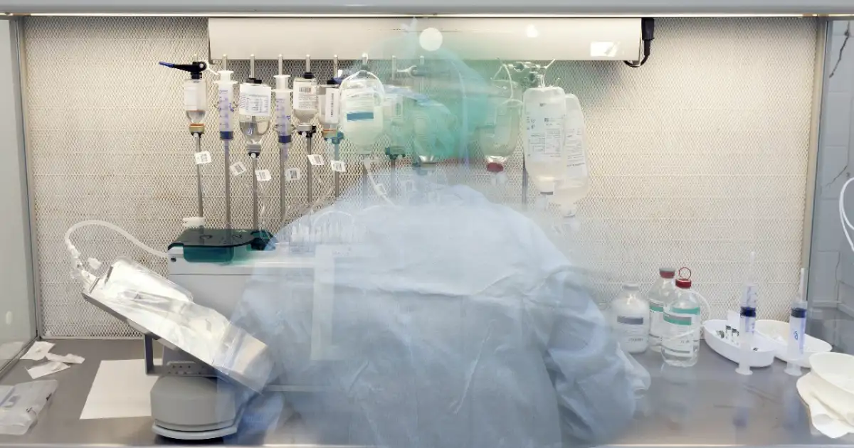 Labwork with biosafety cabinet