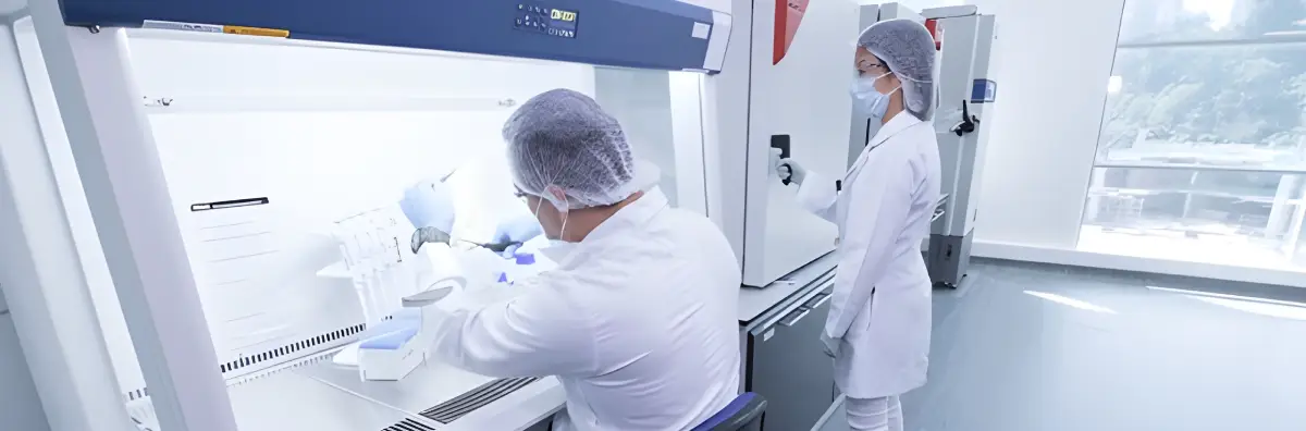 Labwork with biosafety cabinet